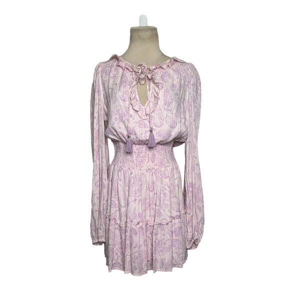 House oh Harlow 1960 pink Ajay Paisley print boho chic mini dress size small - Picture 12 of 12